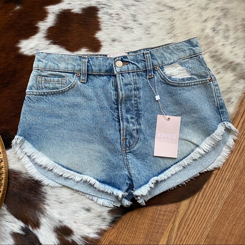 Revice Distressed Denim Jean Shorts